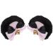 KALLORY 1 Pair Bear Ear Hair Clip Headband Hair Clips Hair Clip for Women Hair Bows Miss Lolita Hand Made Black Pink