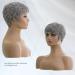 MOONSHOW Grey Short Pixie Wig - Natural Synthetic Layered Style for Black Women - Buy Online on GoSupps.com