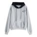 Bigfanshu Womens Tops Casual Long Sleeve Pouch Pocket Pullover Hoodie Top Blouse Gray