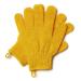 Exfoliating Gloves - Natural Bamboo Shower Gloves - Bath and Body Exfoliator Mitts - Scrubs Away Ingrown Hair and Dead Skin - Eco Microfibre Bath Glove (Yellow)