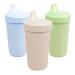 Re Play Made in USA 10 oz. No Spill Cups for Baby  Toddler & Child Feeding in Ice Blue  Sand & Leaf | Made from Eco Friendly Heavyweight Recycled Milk Jugs|BPA Free|Dishwasher Safe| Beach Baby (3pk)