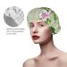 Hummingbird Purple Flowers Shower Cap for Women - Reusable, Waterproof, Double Layers Elastic Hat with Soft Peva Lining - Buy Online on GoSupps.com