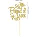 So Proud of you Cake Topper Gold Glitter 2024 Graduation Cake Pick for 2024 High School/College/Senior Graduation Party Glitter Decorations - Buy Online on GoSupps.com