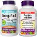 Webber Naturals Omega 3-6-9 1 200 mg Fish Oil 150 Softgels & Probiotic 30 Billion Active Cells 8 Probiotic Strains 30 Capsules For Digestive Health Vegetarian