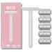 Eco Double Edge Metal Alloy Safety Razor for Women + 5 Double Edge Safety Razor Blade Refills Reusable Razor for Shaving (White)