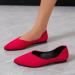 Women's Red Suede Pointed Toe Flat Casual Shoes - Size 8 - Buy Online on GoSupps.com