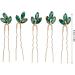 Wedding Hair Pins Green Rhinestone Vintage Bridal Hairpins U Shaped Hair Clips Bride and Bridesmaid Hairstyles Jewelry for Party - Buy Online on GoSupps.com
