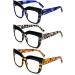 Buy Women's Oversized Reading Glasses 3 Pack | Blue Light Filtering Retro Square Frames | Stylish Eyewear 2.5x International Shipping Available - Buy Online on GoSupps.com
