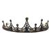 Lurrose Baroque Queen Crown Wedding Bridal Tiara Black Rhinestones Baroque Halloween Costume Prom Pageant Tiara for Women