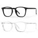 Blue Light Blocking Glasses for Women Men & Teens Computer/TV/Phones Glasses Anti Eyestrain & UV Glare AB3302 Bright Black/Bright Transparent