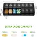 Sukuos AM PM Pill Organizer 2 Times a Day - 7 Day Weekly Pill Case (Black) - Buy Online on GoSupps.com