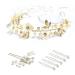 7 pieces Wedding Crystal Hair needle pearl u clip adjustable headband wedding hair jewelry hair clips wedding hair clips for wedding birthday party beach