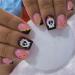 Christmas Press on Nails Almond Square Glues on Nails Full Cover Fake Nails Acrylic False Nails for Women Nail Designs - Buy Online on GoSupps.com