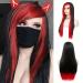 Siudus women red and black long wigs just side part Gothic hair wig heat -resistant fiber wig for cosplay halloween use black red