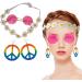 amangul Hippie Costume Set Include Sunglasses Headband Peace Sign Necklace and Earring 60s 70s Style Vintage Costume(Md0906P22) - Buy Online on GoSupps.com