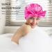 2 Pack Satin Lined Shower Caps for Women and Kids - Waterproof & Adjustable Hair Cap for Long Hair - Reusable Bath Hat - Black and Rose Red - Buy Online on GoSupps.com