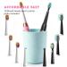 Dnsly Electric Toothbrush 2 Pack with 10 Brush Heads - Travel Rechargeable Sonic Toothbrush for Adults and Kids - 30 Day Battery Life - 2 Minute Timer - Black and Pink - Buy Online on GoSupps.com