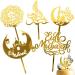 Eid Mubarak Cake Toppers Golden Acrylic Moon Cake Topper for Islamic Muslim Festival Kareem Ramadan Cupcake Decorations Supplies - Buy Online on GoSupps.com