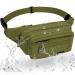 Retee Bellbag belt pocket for women and men waterproof hip pocket with 5 pockets breast bag sports bag for outdoor travel hiking (a-green)