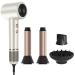 PARWIN PRO BEAUTY Air-Sonic Hair Dryer with Diffuser HD-LED Display & 110 000 RPM High Speed Ionic Blow Dryer 1 1/4 Inch Left & Right Air Auto-Wrap Curlers Champagne Silver Professional Version Champagne Silver-pro