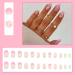 Kamize Almond French Press on Nails - Pink Acrylic Swirl Full Cover Fake Nails for Women - 24PCS - Buy Online on GoSupps.com