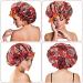 Janmercy African Satin Bonnet Set - 4 Pieces | Extra Large Double Layer Sleep Cap for Women & Girls | Adjustable Buckle | Reversible Night Hair Bonnets - Buy Online on GoSupps.com