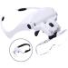 Headband Magnifier Handheld Digital Magnifier Headband Magnifier with 2 Led Light - Handsfree Reading Head Mount Magnifier Magnifying Glasses Light Bracket 5 Replaceable Lenses