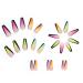 QINGGE Colorful Gradient Rhinestone Press On Nails - 24Pcs Long Coffin Fake Nails for Women - Buy Online on GoSupps.com