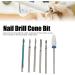 Nail Drill Cone Nail Drill Sets 6-piece Electric Nail Drill Set Cuticle Remover Bit Set Nail Cuticle Cleaner Bit Professional Rotating Polishing Nail Drill - Buy Online on GoSupps.com