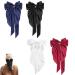 4PCS Black Hair Bows Colorful Bow Hair Clips Solid Color Bow French Automatic Hair Clip Big Bow Clip Hair Bows for Women with Long Silky Satin Tail for Girls Barrettes Hair Fastener Accessories