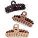 Kitsch Recycled Plastic Large Claw Clip - Big Chain Hair Clips for Women | Large Hair Claw Clips & Jaw Clips| Big Claw Clips for Thick Hair | Claw Hair Clips for Girls (3pc Set Large Neutrals)
