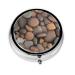 Pebbles in The Beachround Pill Box 3 Compartment Round Pill Box Organizer &Portable Travel Pill Box for Traveling.