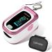 Pulse Oximeter Fingertip Oxygen Meter Finger Pulse Oximeter Oximeter Blood Oxygen Stauration Monitor Accurate SpO2 Pulse Reading Pulse OX OLED Screen with Carrying Bag and Lanyard(Sport and Aviation use only)