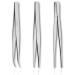 ANEX Precision Tweezers Set for Jewely Making  Craft  and Small Parts and Gauze  3 Piece Set (Straight  Round  Bent)  Made in Japan