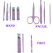 ZHIYE 12 Pcs Stainless Steel Nail Clippers Set - Professional Manicure Pedicure Kit in Purple - Buy Online on GoSupps.com