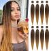 Pre Stretched Braiding Hair 26 Inch Professional Synthetic Fiber Braiding Hair Extension 8 Packs Ombre Crochet Hair for Black Women Hot Water Setting Ombre Braiding Hair for Twist Braids(1B/30/27) 26 Inch(Pack of 8) ...