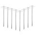 JFOUTU Tent Stakes, 8pc-Pack Galvanized Steel Pop Up Tent Stakes Pegs with Fluorescent Stopper for Pitching Camping Tents Canopy White