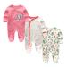 MAMIMAKA Baby Rompers Pajamas Cotton Jumpsuit Boys Girls Sleepsuit Long Sleeve Footed Bodysuits One-Piece Outfits 6-9 Months Three Pieces-14
