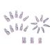 Justotry 24-Piece Royal Blue Glitter Swirl Ballerina Press-On Nails | Stunning Medium Artificial Fingernails for Women - Buy Online on GoSupps.com