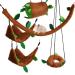 DODUOS Hamster Hammock 5Pcs Rat Bird Parrot Hanging Warm Bed House Cage Nest Accessories Forest Pattern Cage Toy Leaf Hanging Tunnel and Swing for Sugar Glider Squirrel Hamster Playing Sleeping