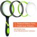 Leffis 3 Pack 10X Magnifying Glass Set for Kids and Seniors - 75mm Lens for Reading, Classroom Science, and Nature Exploration - Non-Slip Handheld Magnifier with Felt Bag - Green/Yellow/Orange - Buy Online on GoSupps.com