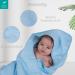 Urban Kanga Hooded Towel for Babies - Double-Sided Oeko-Tex Cotton Muslin Bath Towel (Crystal Blue) - Ship Internationally - Buy Online on GoSupps.com