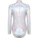 Shiny Metallic Women's Ballet Body Suit - Long-Sleeved Dancewear for Gymnastics & Ballet - Available in Black & Silver - Buy Online on GoSupps.com