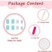 24Pcs Short Light Blue French Tip Press On Nails Set | Glossy Stick On Nails with Glue | Vintage Full Cover False Nails for Women - DIY Manicure - Buy Online on GoSupps.com