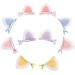 POPETPOP 5 Pairs Children's Hairpin Fox Headband Clip on Cat Ears Plush Ear Hair Clips Animal Cat Ear Barrettes Hairbows Girls Hair Clips Kids Hair Barrettes Cute Cat Ear Clip Baby Fabric