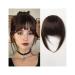 Bangs Hair Clip 100% Human Hair Bangs Natural Dark Brown French Bangs Hair Clip in Bang Fringe with Temples Hairpiece for Women Clip on Air Bang Bangs Clip in Hair(Color:005-6) Blunt Bangs 005-6