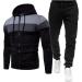 Shop Hanxiulin Men's Training Suit - Stylish Jogging Set Sweatshirt & Pants for Leisure | 3XL Black - Buy Online on GoSupps.com