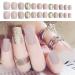 Sethexy Matte False Nails Square Glitter Full Cover Art Design Acrylic 24pcs Artificial Nails for Women and Girls
