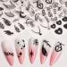 Bronze Gold Silver Nail Stickers: 3D Sun Moon Star Art, Metal Chain Heart Lock Necklace & Angel Wings Decals - 9pcs/Set - Buy Online on GoSupps.com