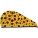 Yellow Sunflowers Coral Velvet Dry Hair Cap | Ideal for Home Travel Pool Parties & More | Quick-Dry Solutions - Buy Online on GoSupps.com